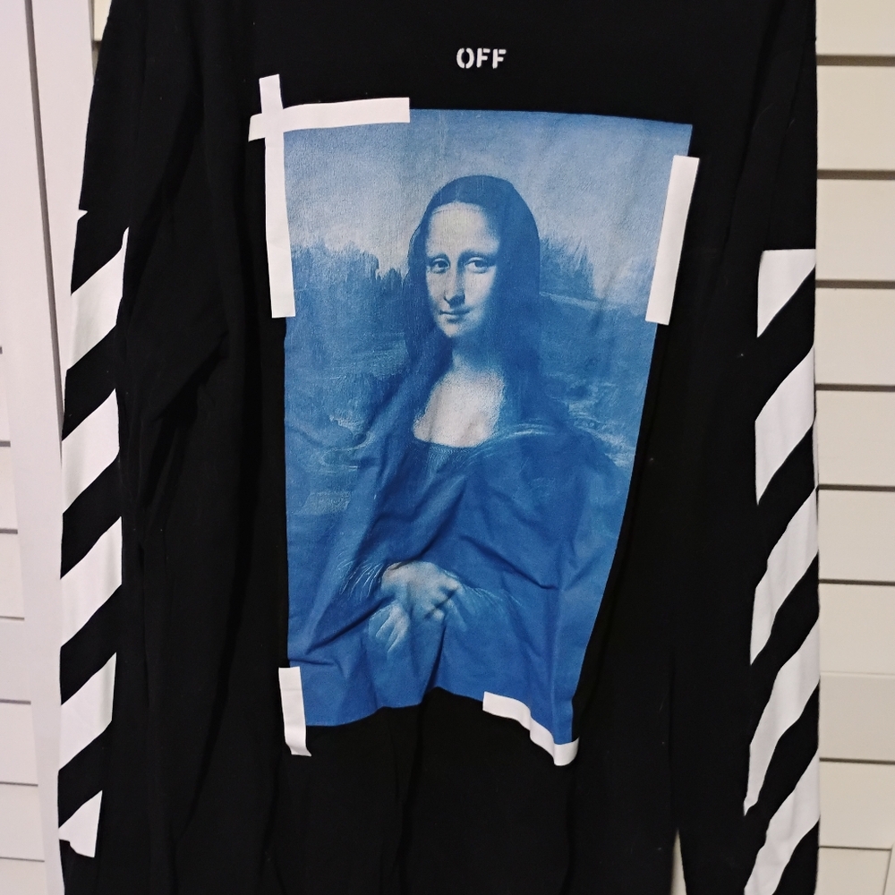 Off White Virgil Abloh Mona Lisa Art Long sleeve Shirt Size XXL